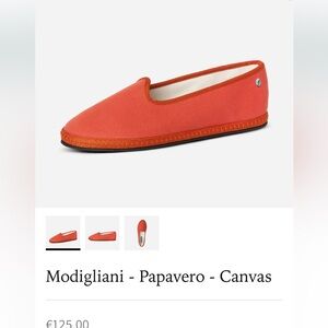 NEW Piedaterre Venezia Coral W/ Orange Details Flats Size 38 US 8